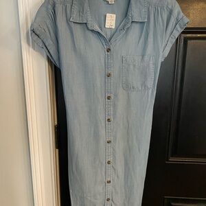 American Eagle Outfitters Light Blue Button-Up Dress